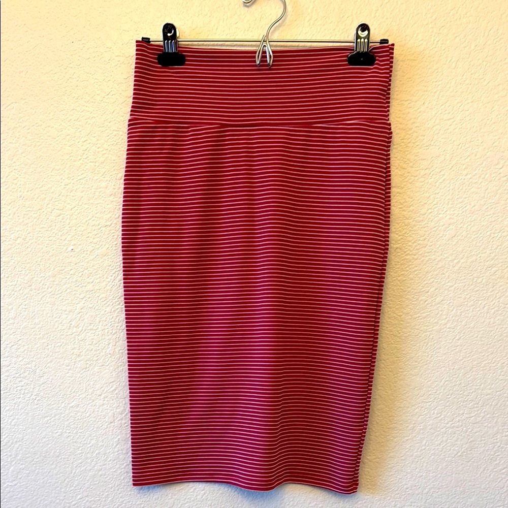 LuLaRoe Pencil Skirt - red & white striped